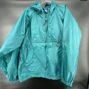 Vintage Catalina 1/2 Zip Pullover Windbreaker Men's Large Rain jacket Coat pouch